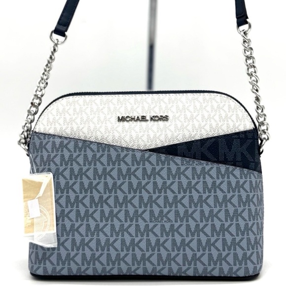 Michael Kors Medium Dome Jet Set Travel Xbody Bag Admiral Blue - Picture 3 of 9